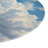 Witte wolken en heldere blauwe lucht snijplank (Hoek)