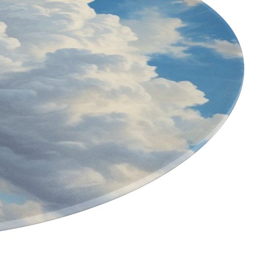 Witte wolken en heldere blauwe lucht snijplank (Hoek)