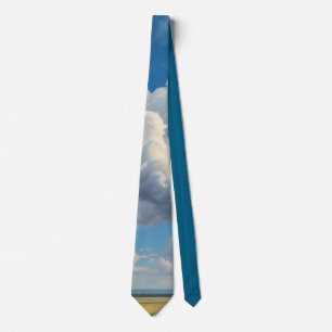 Witte wolken en heldere blauwe lucht stropdas
