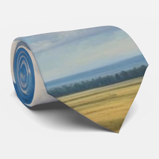 Witte wolken en heldere blauwe lucht stropdas (Opgerold)