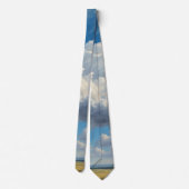 Witte wolken en heldere blauwe lucht stropdas (Achterkant)