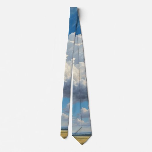 Witte wolken en heldere blauwe lucht stropdas (Achterkant)