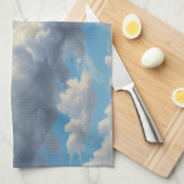 Witte wolken en heldere blauwe lucht theedoek (Quarter Fold)