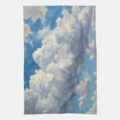 Witte wolken en heldere blauwe lucht theedoek (Verticaal)