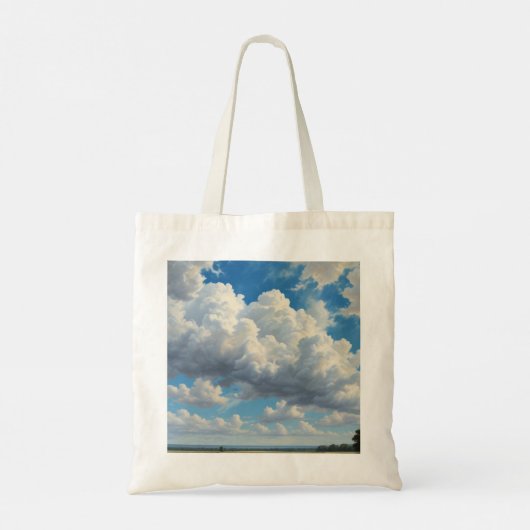 Witte wolken en heldere blauwe lucht tote bag (Achterkant)
