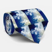 Witte wolken en hemel stropdas (Opgerold)