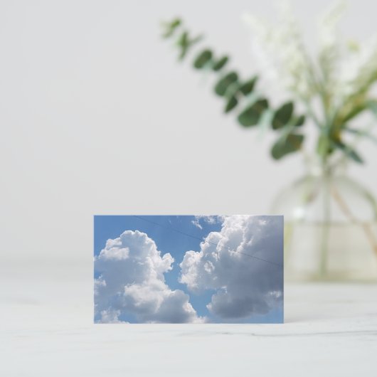 Witte wolken en Visitekaartjes voor een blauw luch (Staand voorkant)