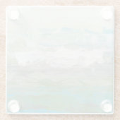 Witte wolken Het prachtige landschap overzien Glazen Onderzetter (Achterkant)