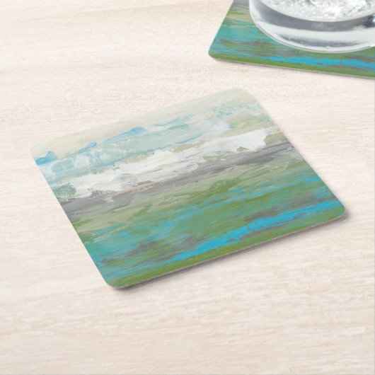 Witte wolken Het prachtige landschap overzien Kartonnen Onderzetters (Schuin)