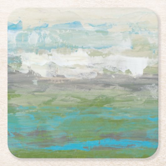 Witte wolken Het prachtige landschap overzien Kartonnen Onderzetters (Voorkant)