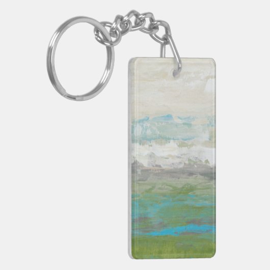 Witte wolken Het prachtige landschap overzien Sleutelhanger (Voorkant Links)