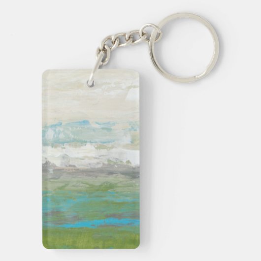Witte wolken Het prachtige landschap overzien Sleutelhanger (achterkant)