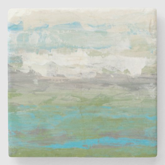 Witte wolken Het prachtige landschap overzien Stenen Onderzetter (Voorkant)