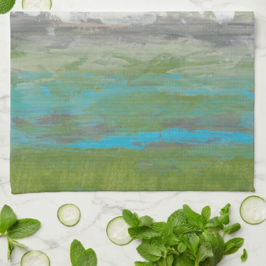 Witte wolken Het prachtige landschap overzien Theedoek (Gevouwen)