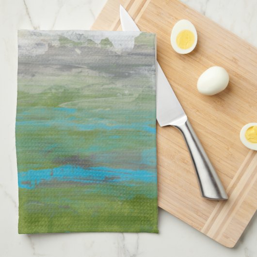 Witte wolken Het prachtige landschap overzien Theedoek (Quarter Fold)