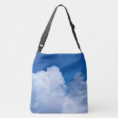 Witte wolken in de blauwe lucht crossbody tas (Achterkant)