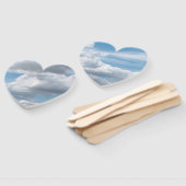 Witte wolken in de blauwe lucht handwaaier (Niet-gemonteerd)