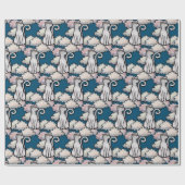 Witte wolken kat in de bewolkte dag cadeaupapier (Vlak)