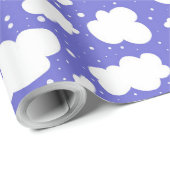 Witte wolken met donkere wolken op Paarse achtergr Cadeaupapier (Rol Hoek)