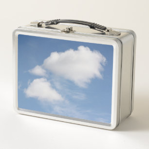 Witte wolken metalen doos