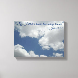 Witte wolken mooie bijbelse versie canvas afdruk