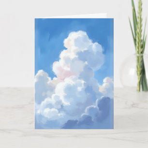 Witte wolken mooie blauwe lucht aquarel kaart