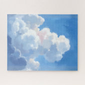 Witte Wolken Mooie Blauwe Lucht Aquarel Legpuzzel (Horizontaal)