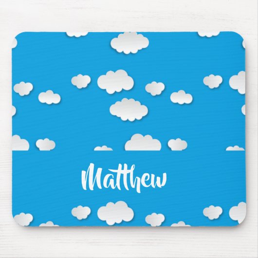 Witte wolken op blauw muismat (Voorkant)