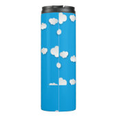 Witte wolken op blauw thermosbeker (Achterkant)