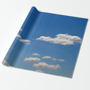 Witte wolken op blauwe hemel cadeaupapier
