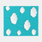 Witte wolken op Blue Sky Fleece Deken – Gezellig (Voorkant (Horizontaal))