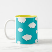 Witte wolken op Blue Sky Two-Tone Coffee Mok (Links)