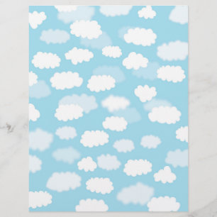Witte wolken op papier uit de blauwe hemel