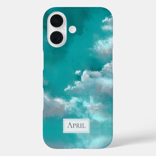 Witte wolken op turquoise Case-Mate iPhone case (Achterkant)