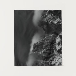 Witte wolken over bergen wandkleed