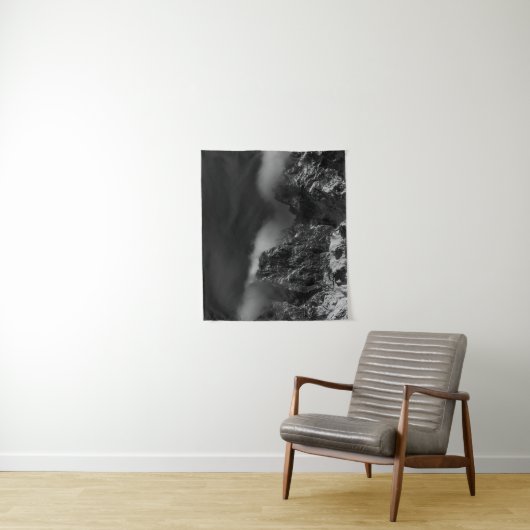 Witte wolken over bergen wandkleed (In situ)