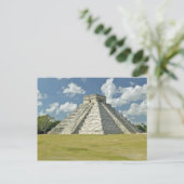 Witte wolken over de Mayaanse piramide Briefkaart (Staand voorkant)