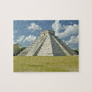 Witte wolken over de Mayaanse piramide Legpuzzel