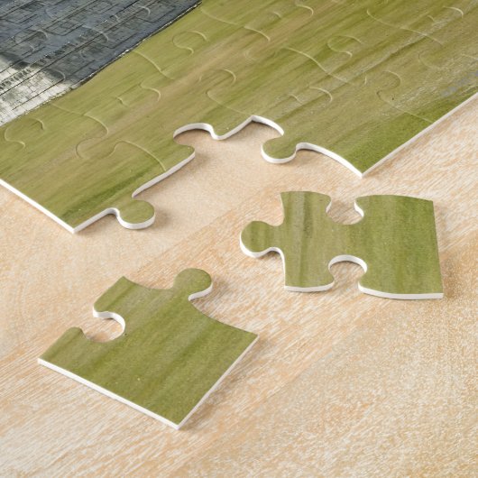 Witte wolken over de Mayaanse piramide Legpuzzel (Zijkant)