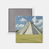 Witte wolken over de Mayaanse piramide Magneet (Voorkant / Achterkant)