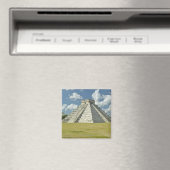 Witte wolken over de Mayaanse piramide Magneet (Insitu (Vaatwasser))