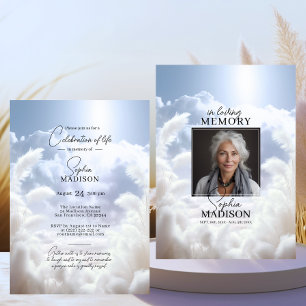 Witte Wolken Pampas Viering van het Leven   FOTO Kaart