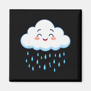 Witte wolken regendruppel kostuum kerst halloween magneet