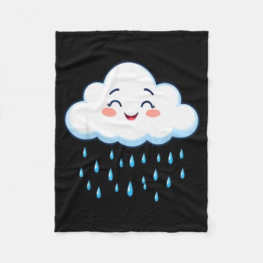 Witte wolken regendruppel kostuum Kerstmis Hallowe Fleece Deken (Voorkant)