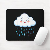 Witte wolken regendruppel kostuum Kerstmis Hallowe Muismat (Met muis)