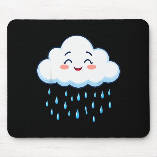 Witte wolken regendruppel kostuum Kerstmis Hallowe Muismat (Voorkant)