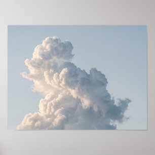 Witte wolkenformatie blauwe lucht natuurposter poster