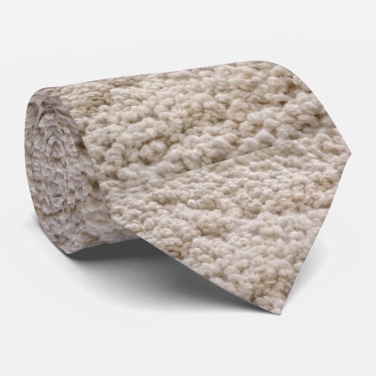 Witte wollige lammetjes wolprint, stropdas (Opgerold)