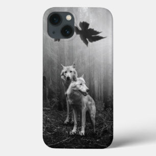 Witte Wolven Black en White Leaf ons alleen Case-Mate iPhone Case