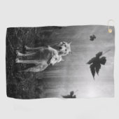 Witte Wolven Black en White Leaf ons alleen Golfhanddoek (Horizontaal)